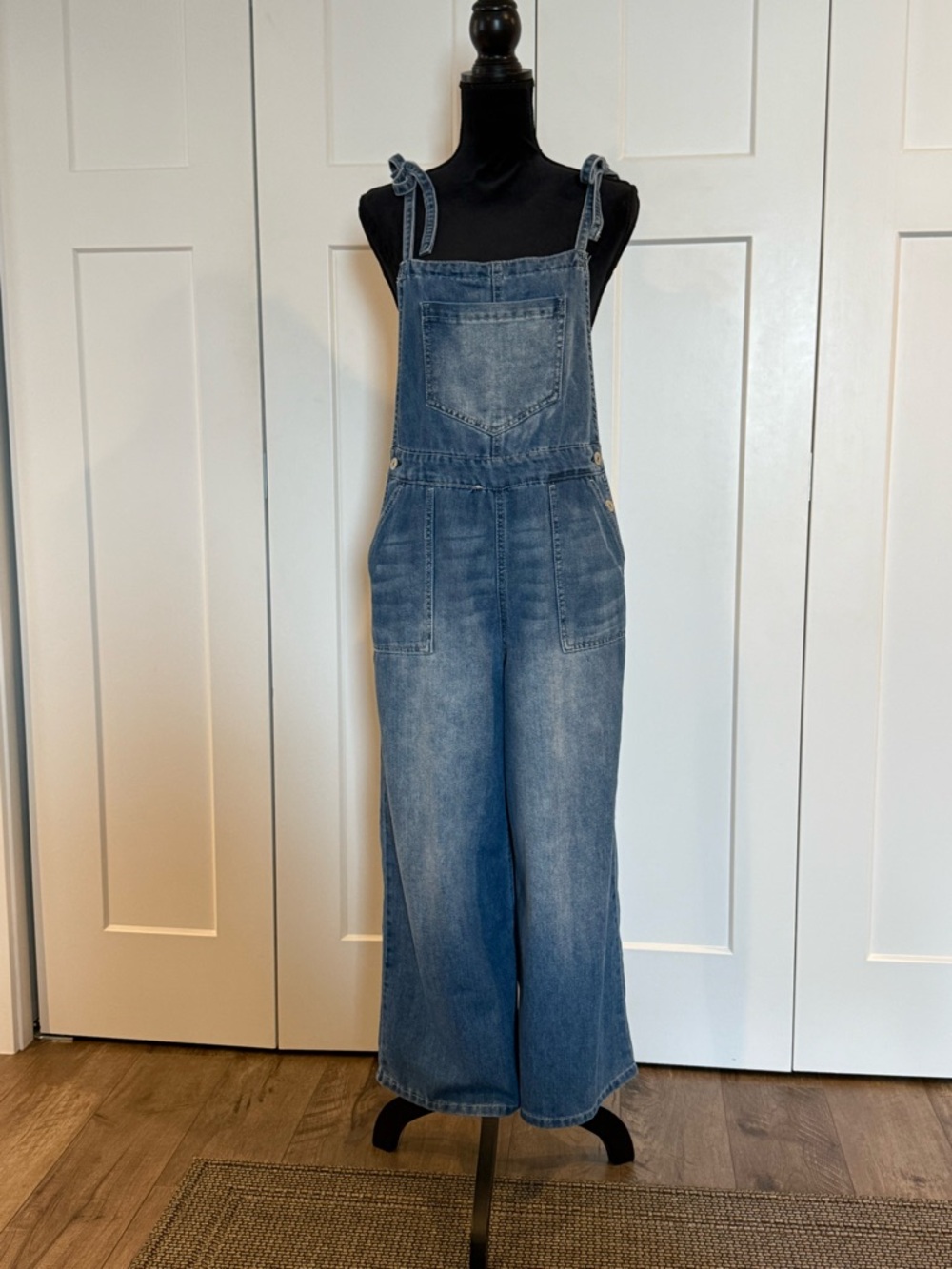 Wallflower Medium Light Blue Denim Wash Overalls